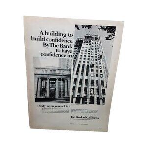 1973 Bank of California Print Ad – Confidence in Seattle Skyline